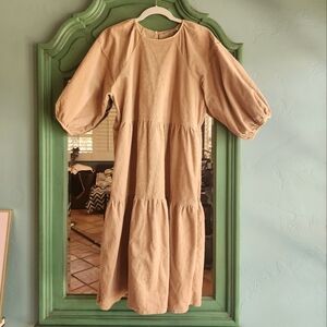 Everlane Tiered Courderoy dress in Petal size Medium